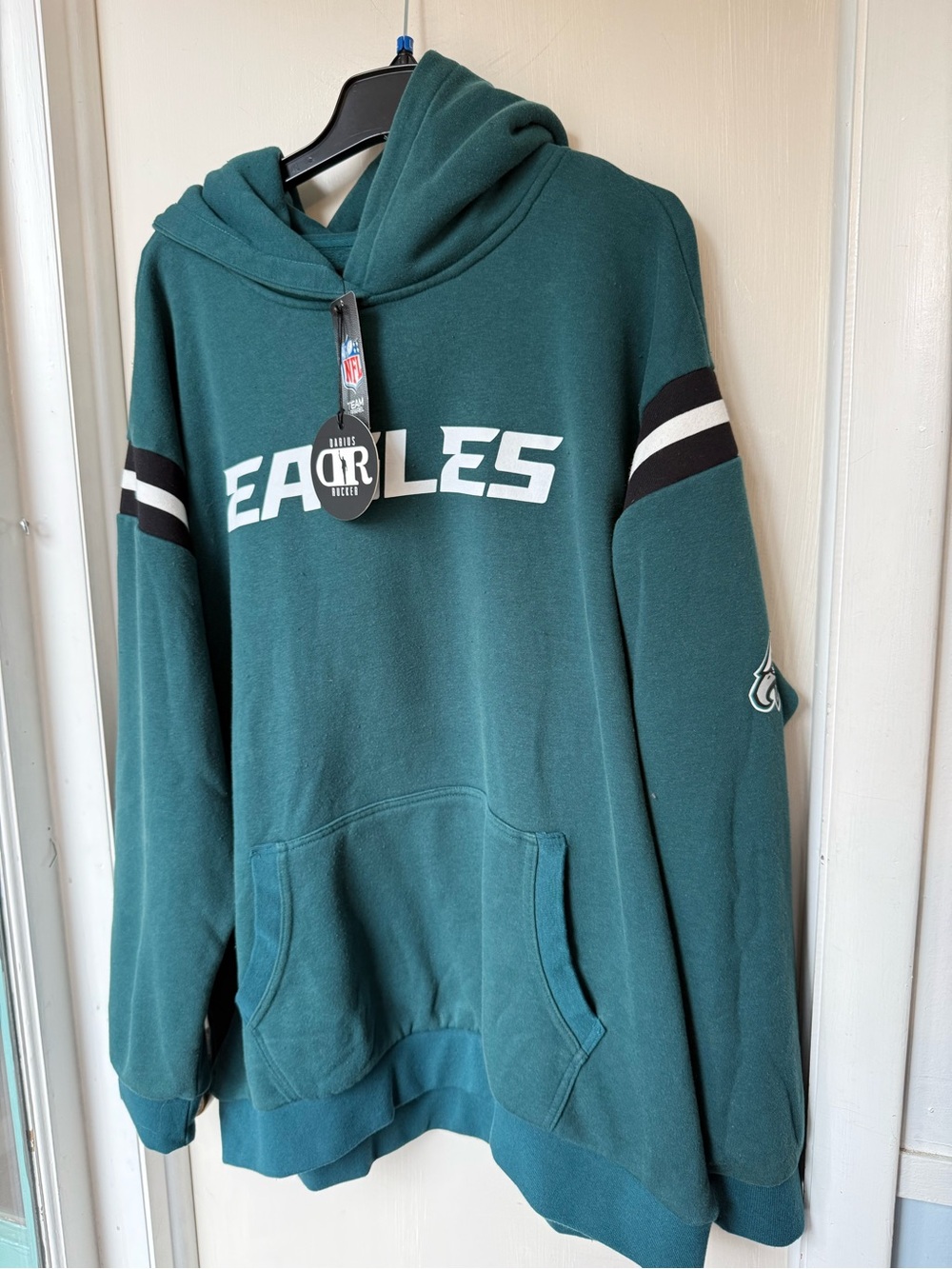 NFL Philadelphia Eagles Teal Pullover Hoodie with White Logo